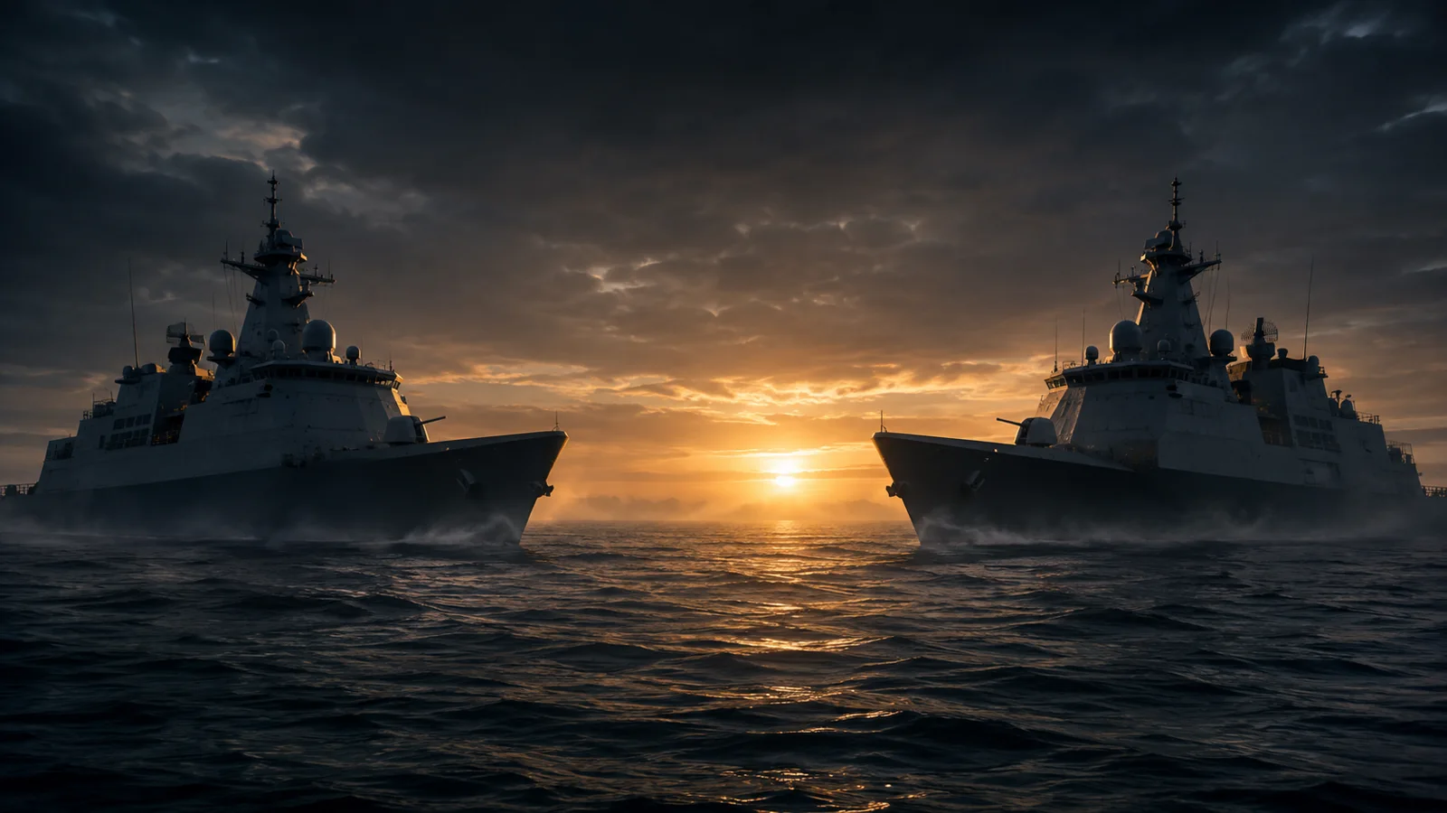 Duas fragatas em confronto representando a Batalha Naval entre amigos.